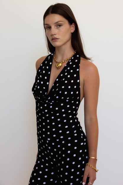 Plunging Cowl Neck Backless Top