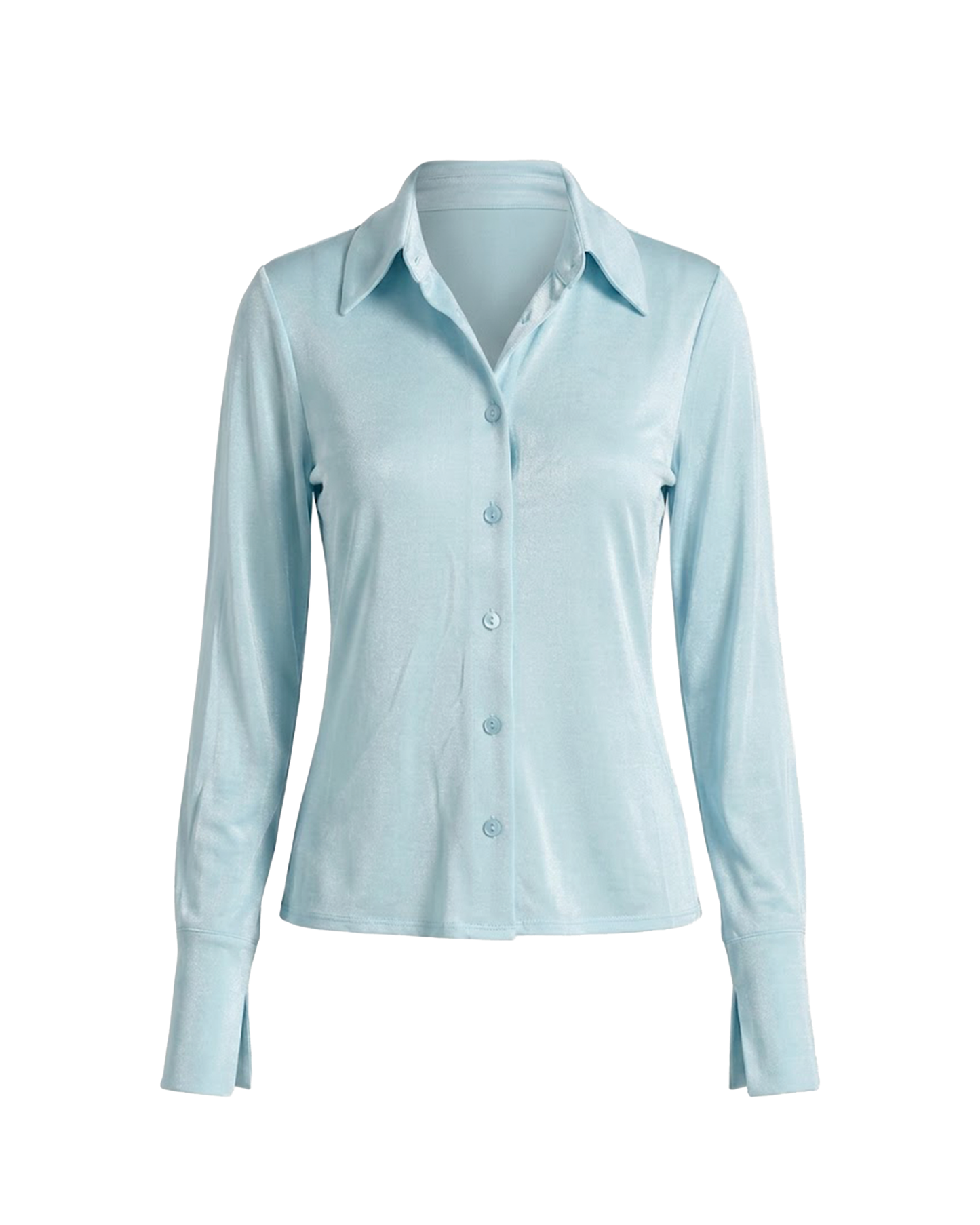 Sleek Stretch Jersey Button Down Shirt