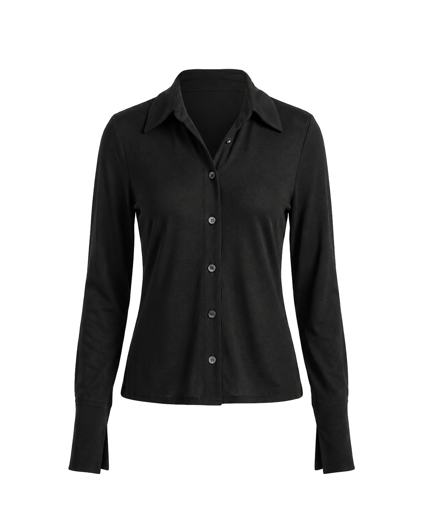Soft Stretch Jersey Classic Button Down Shirt