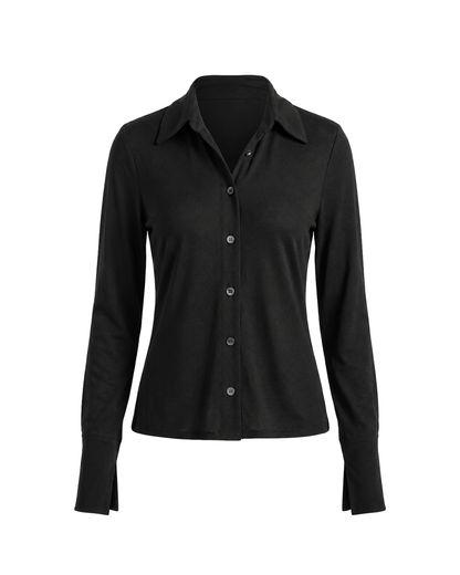 Soft Stretch Jersey Classic Button Down Shirt
