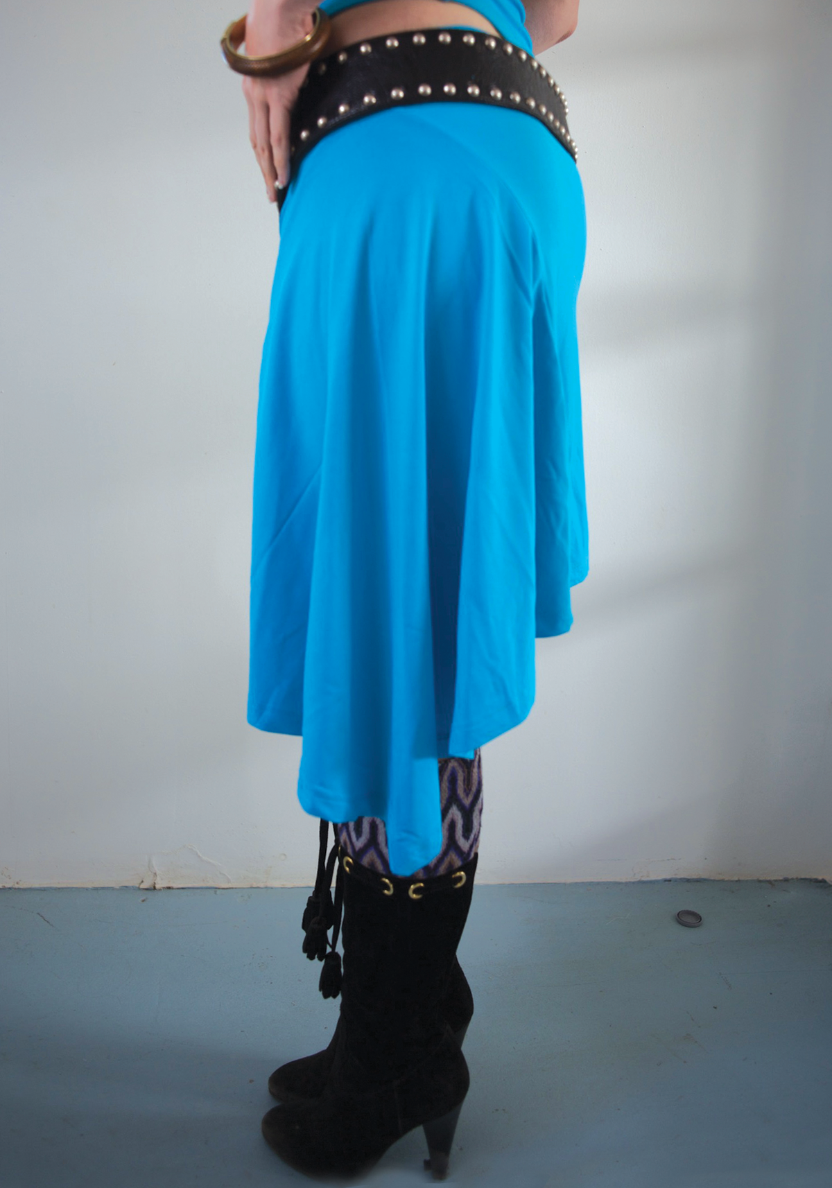 Liquid Asymmetric Midi Skirt