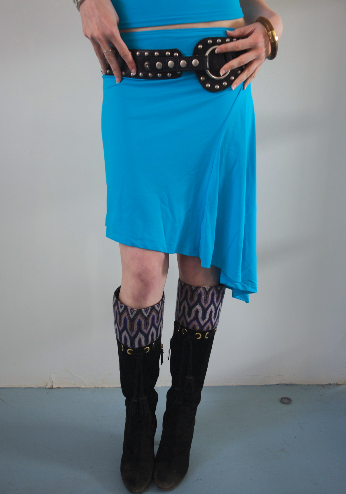 Liquid Asymmetric Midi Skirt
