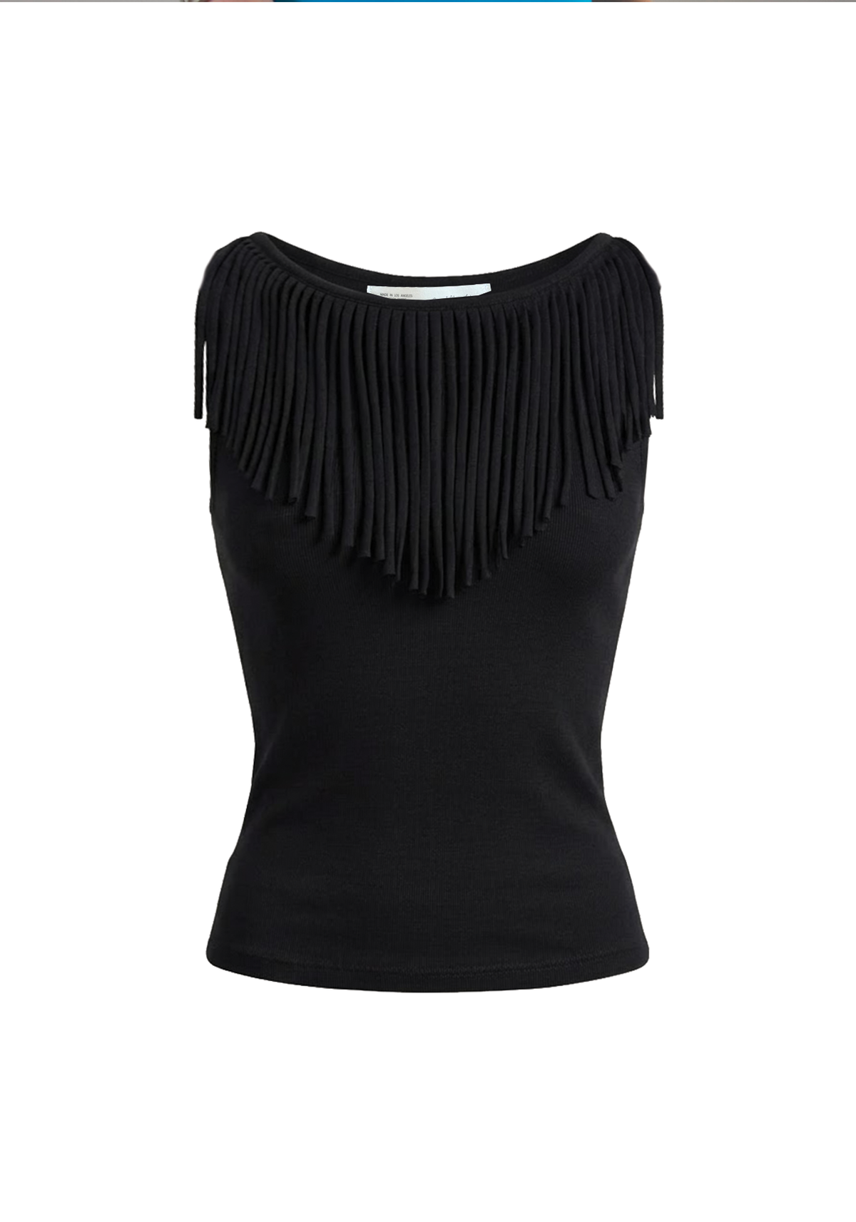 Fringe Trim Boatneck Jersey Tank