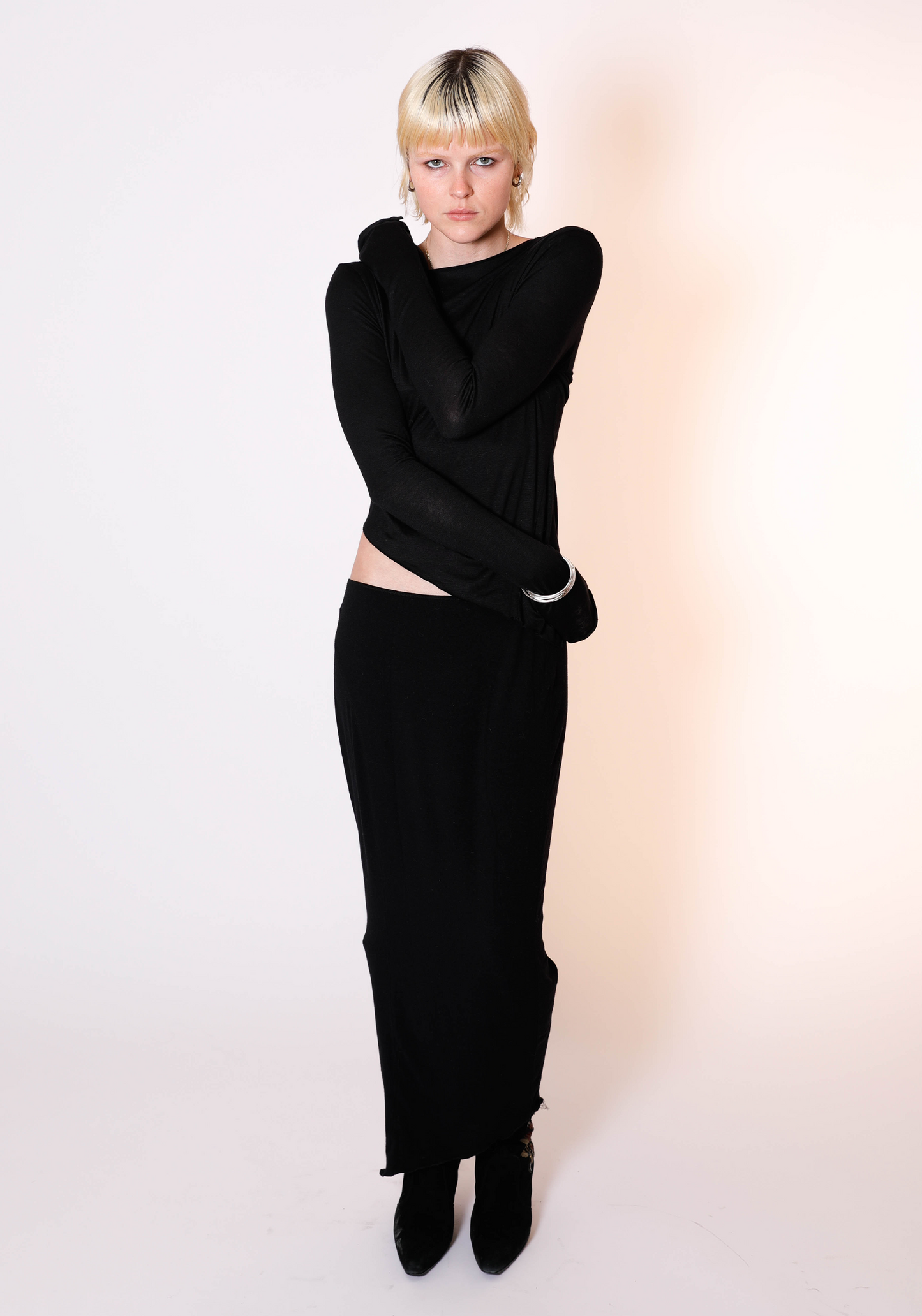 Asymmetric Long Sleeve Sculpting Top