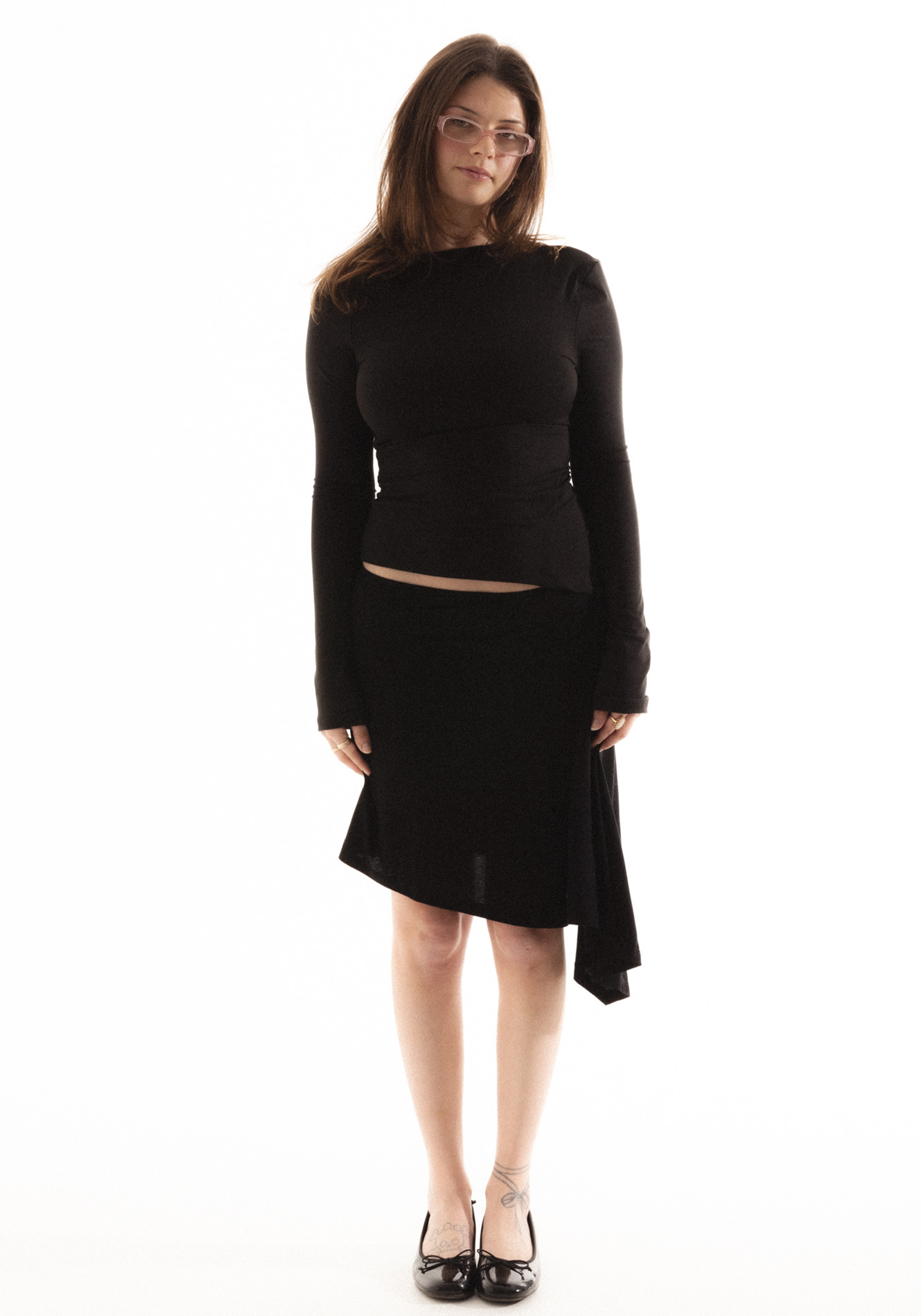 Asymmetric Long Sleeve Sculpting Top