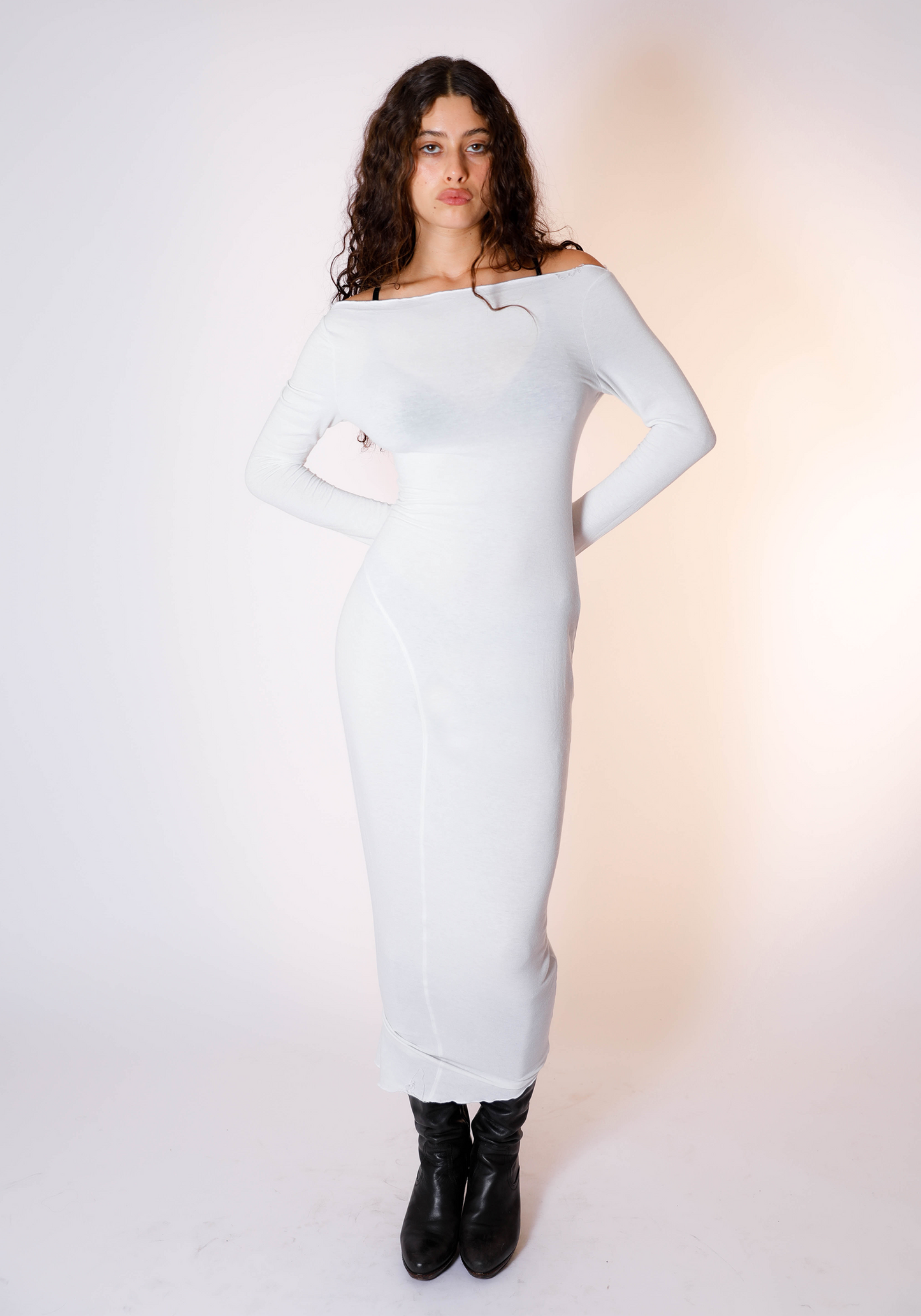 Asymmetric Off-Shoulder Long Sleeve Bodycon Dress
