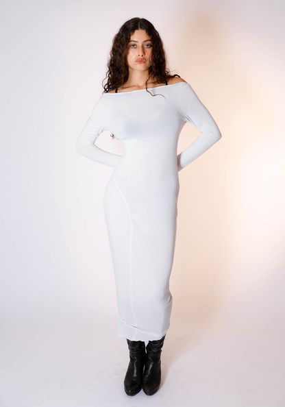Asymmetric Off-Shoulder Long Sleeve Bodycon Dress