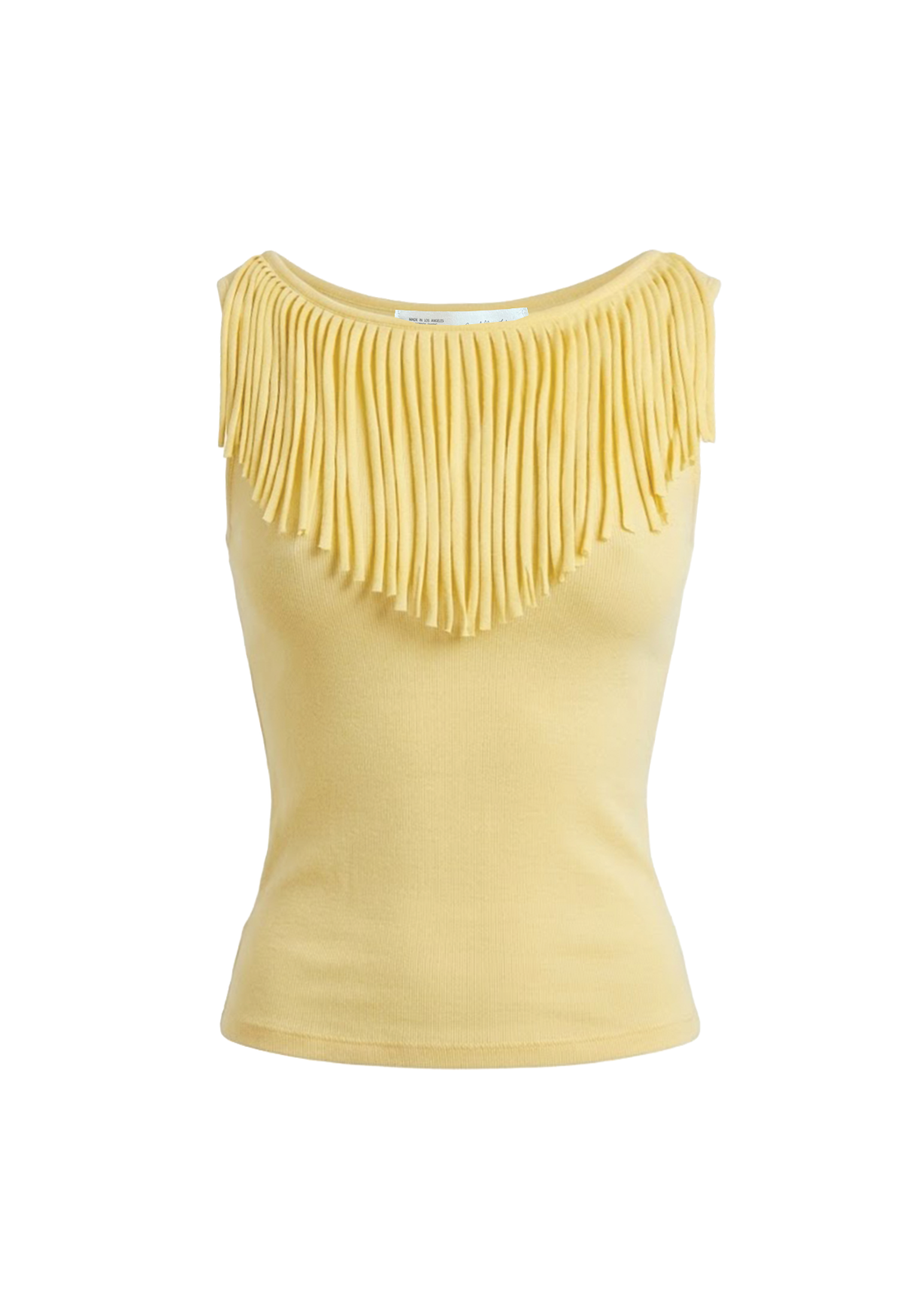 Fringe Detail Sweater Knit Boatneck Tank