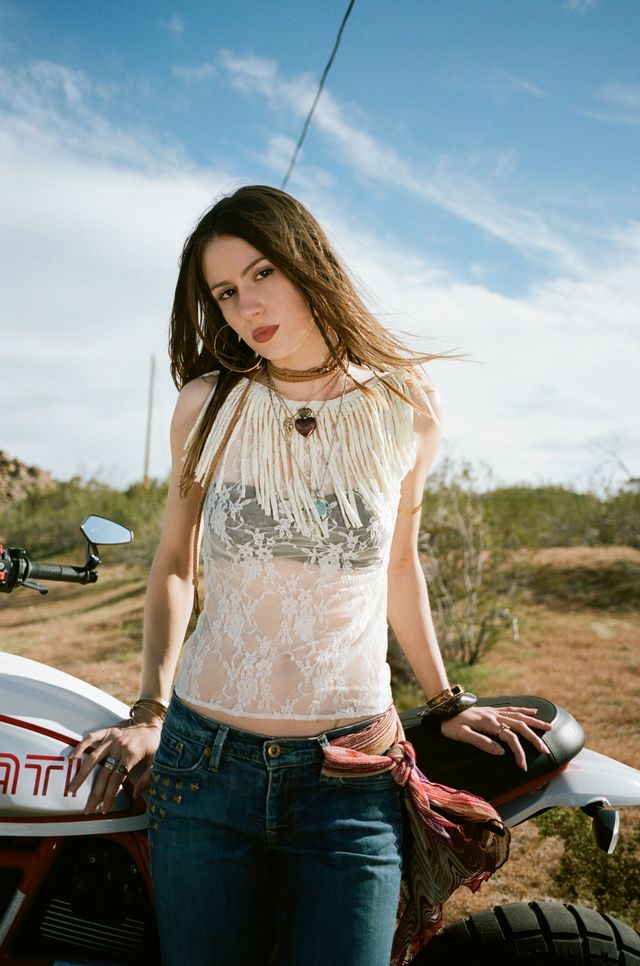 Fringe Detail Lace Boatneck Tank